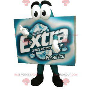 Blue and white chewing gum tablet mascot - Redbrokoly.com