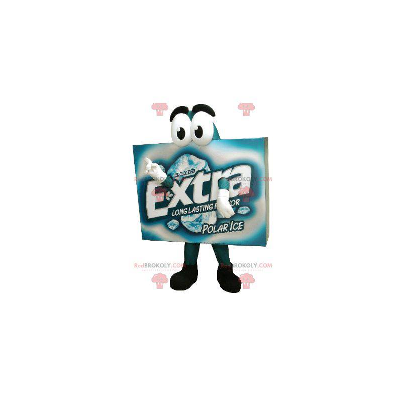 Mascotte de tablette de chewing-gum bleue et blanche -