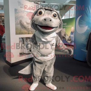 Silver Cod mascot costume...
