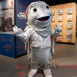 Silver Cod mascot costume...