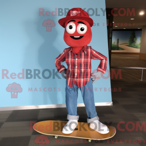Rød skateboard maskot...