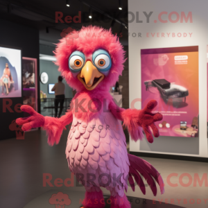 Pink Harpy maskot kostume...