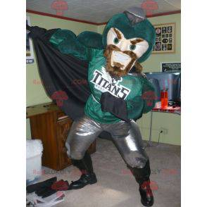 Mascote cavaleiro super-herói verde e cinza - Redbrokoly.com