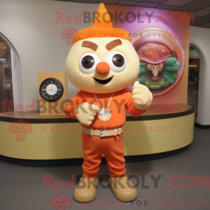 Tan Orange maskot kostyme...
