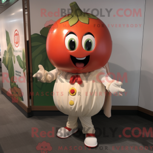 Cream Tomato mascot costume...