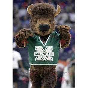 Brown buffalo buffalo mascot in sportswear - Redbrokoly.com