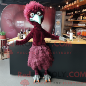 Maroon Ostrich mascot...