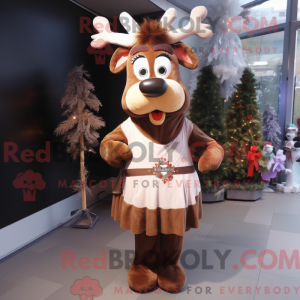 Brun rensdyr maskot kostume...