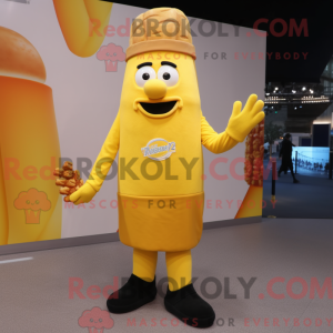 Gele friet mascottekostuum...