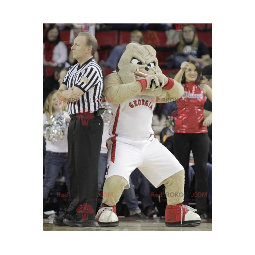 Mascote bulldog bege em roupas esportivas - Redbrokoly.com