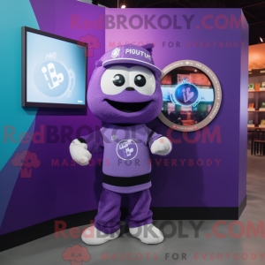 Personaggio mascotte viola...