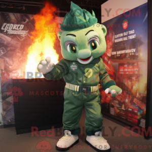 Green Fire Eater mascot...