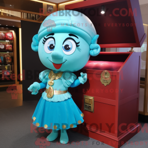 Cyan Treasure Chest mascot...