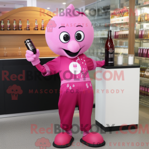 Magenta champagne maskot...