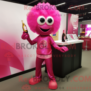 Magenta champagne maskot...
