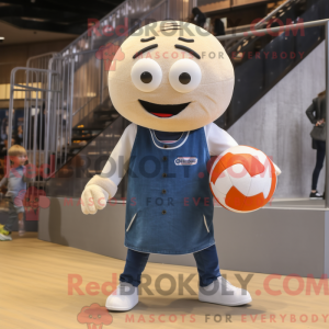Cream Handball Ball mascot...