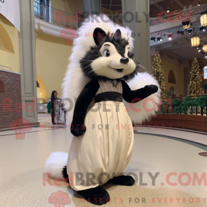Crème Skunk mascottekostuum...