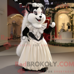 Crème Skunk mascottekostuum...