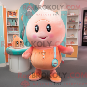 Peach Narwhal mascot...