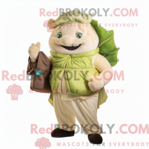 Beige Kål maskot kostume...