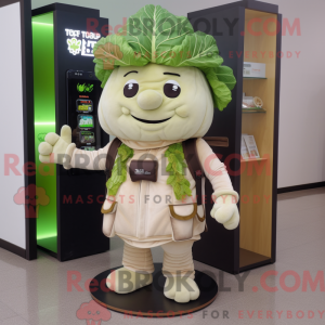 Beige Cabbage mascot...