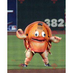 Mascotte di granchio crostaceo arancione gigante -