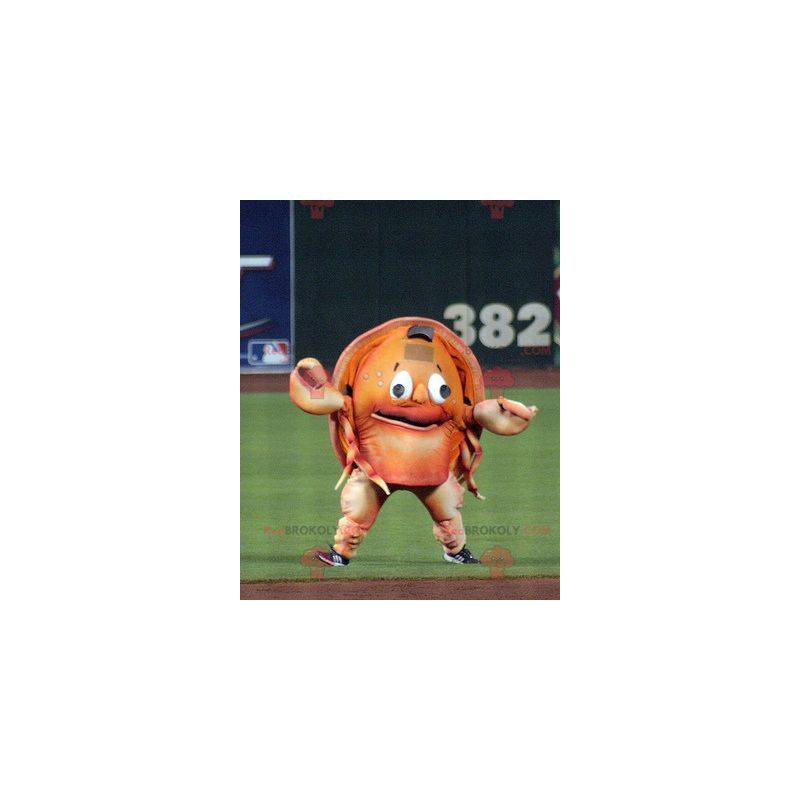 Mascotte de crabe de crustacé orange géant - Redbrokoly.com