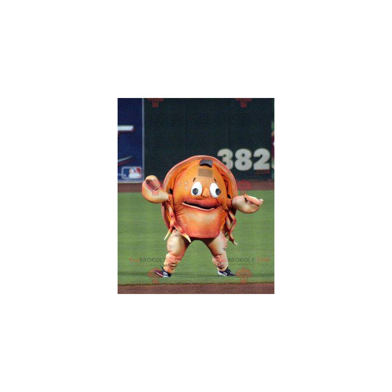 Mascotte de crabe de crustacé orange géant - Redbrokoly.com