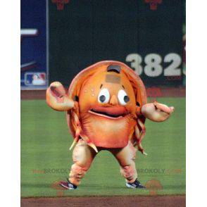 Mascotte di granchio crostaceo arancione gigante -