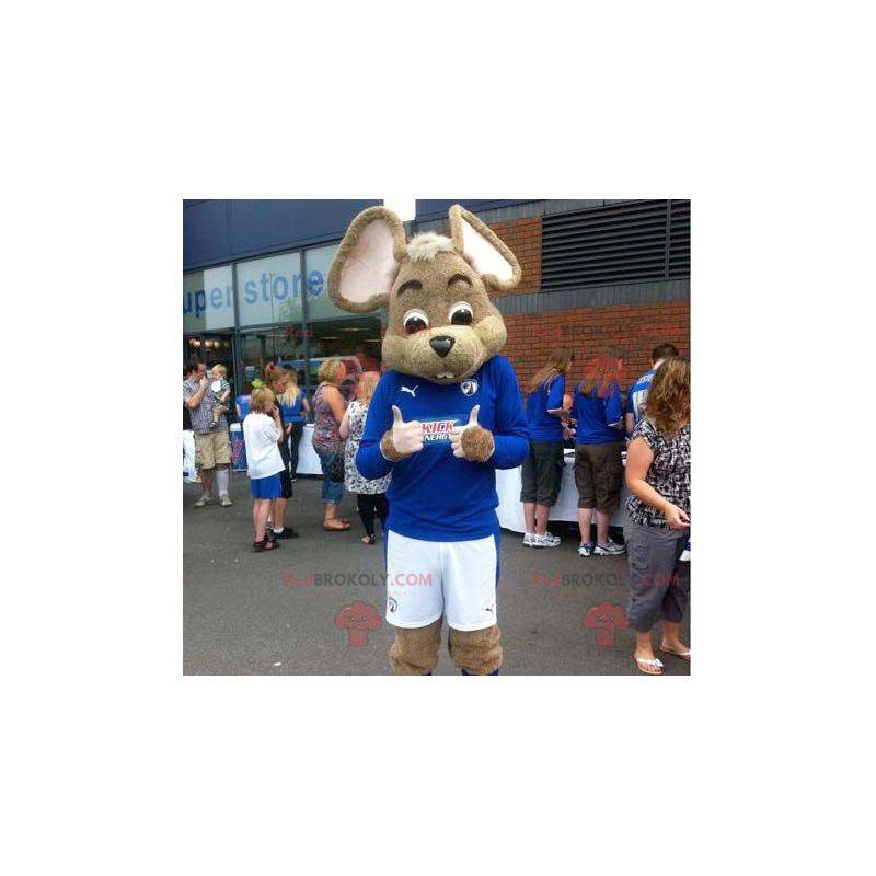 Brown mouse mascot in sportswear - Redbrokoly.com