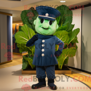Navy spinat maskot drakt...