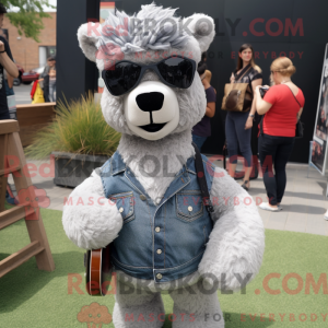 Grijze Alpaca mascotte...