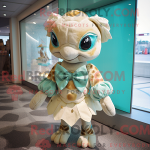 Creme havskildpadde maskot...