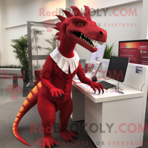 Red Spinosaurus mascot...