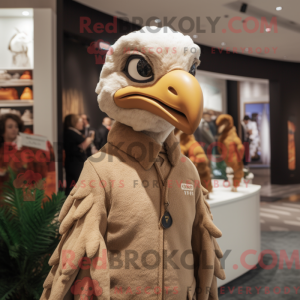 Beige Eagle mascot costume...