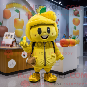 Geel Apple-mascottekostuum...