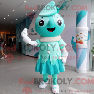 Teal Ice Cream Maskottchen...