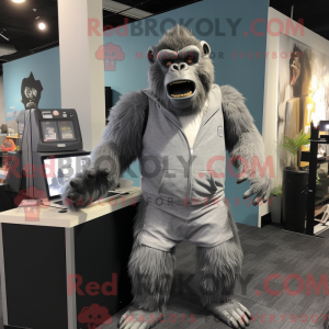 Grå Gorilla maskot kostume...