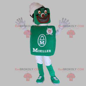 Meget smilende grøn og hvid snemand maskot - Redbrokoly.com