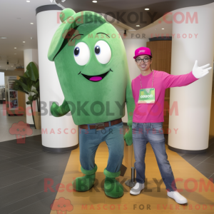 Magenta Green Bean maskot...
