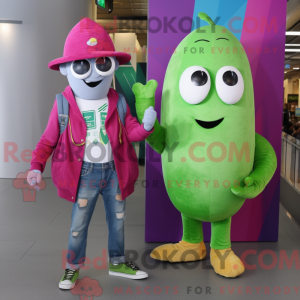 Magenta Green Bean mascot...