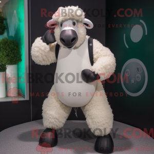 Mascotte de mouton blanc du...