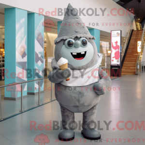 Gray Ice Cream Cone mascot...