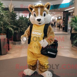 Guld Skunk maskot kostume...