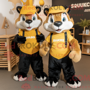 Gold Skunk mascot costume...
