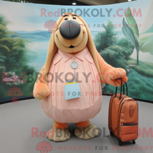 Peach Walrus mascot costume...