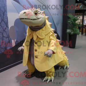 Creme Ankylosaurus maskot...