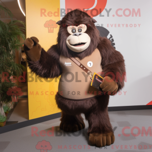 Brun Gorilla maskot kostume...