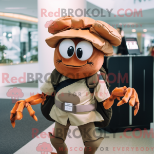Brun krabbe maskot kostume...
