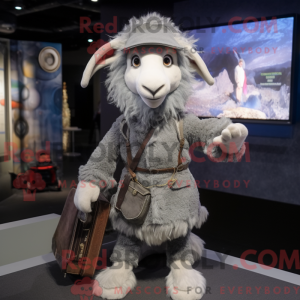 Gray Angora Goat mascot...